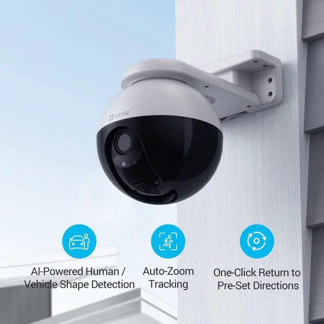Alt view image 3 of 5 - EZVIZ Outdoor Auto-Tracking Camera, 3K, 12 Pre-Set dots Tracking,360° Visual Coverage, Waterproof, Color Night Vision, AI-Powered Person and Vehicle Detection| C8W Pro 3K (4mm&6mm)