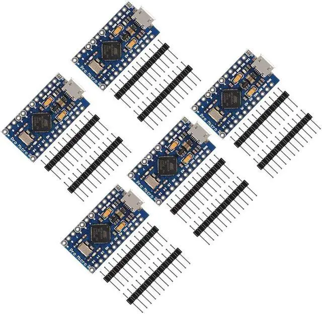 Main image of AITRIP 5 PCS Pro Micro ATmega32U4 5V/16MHz Module Board with 2 Row pin Header Compatible with arduino Leonardo Replace ATmega328 Pro Mini (5PCS)