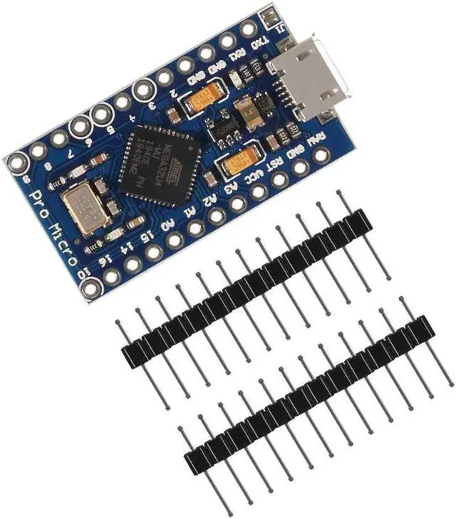 Alt view image 2 of 5 - AITRIP 5 PCS Pro Micro ATmega32U4 5V/16MHz Module Board with 2 Row pin Header Compatible with arduino Leonardo Replace ATmega328 Pro Mini (5PCS)