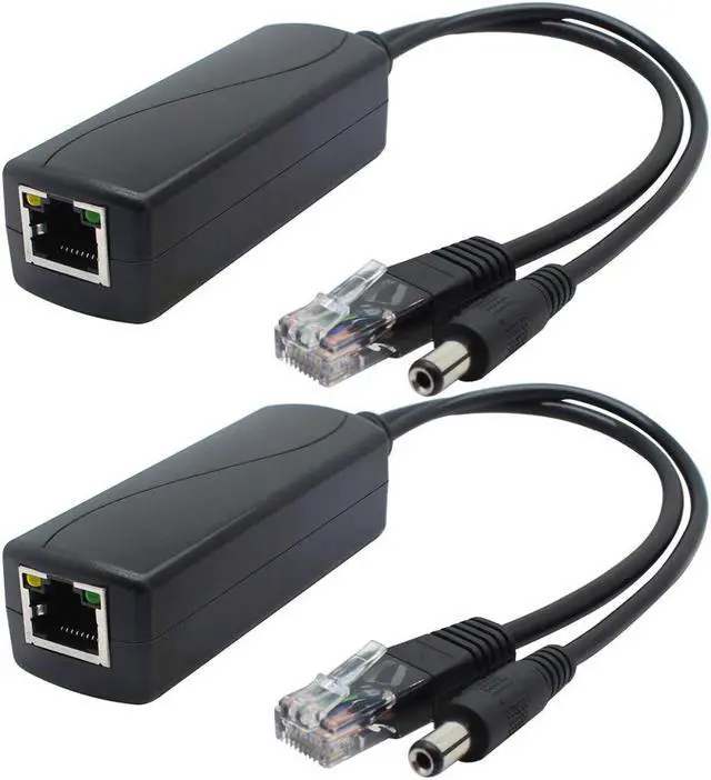 Main image of ANVISION 2-Pack Gigabit PoE Splitter, 48V to 12V 2A Ethernet Adapter, for Security Camera, AP, Voip and More, AV-PS12-G