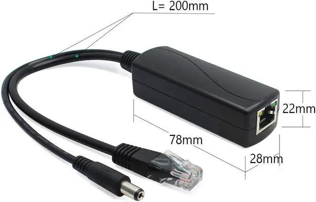 Alt view image 3 of 5 - ANVISION 2-Pack Gigabit PoE Splitter, 48V to 12V 2A Ethernet Adapter, for Security Camera, AP, Voip and More, AV-PS12-G