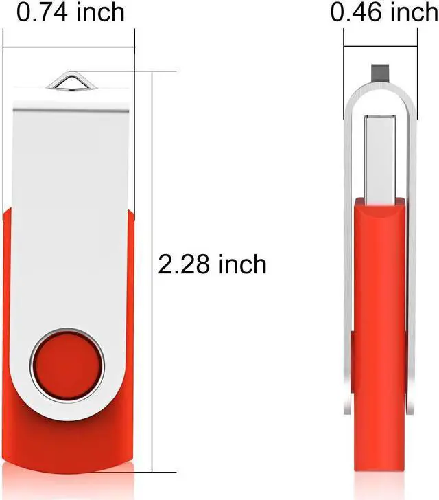 Alt view image 4 of 5 - 10Pcs 32GB USB Flash Drives, USB 2.0 Thumb Drive Bulk Pack Swivel Memory Stick 32 GB Fold Storage Jump Drive Pen Drive Zip Drive for Computer PC, 10 Pack Red
