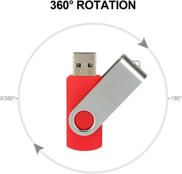 Alt view image 3 of 5 - 10Pcs 32GB USB Flash Drives, USB 2.0 Thumb Drive Bulk Pack Swivel Memory Stick 32 GB Fold Storage Jump Drive Pen Drive Zip Drive for Computer PC, 10 Pack Red