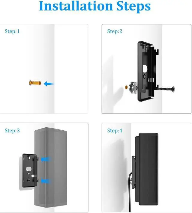 Alt view image 4 of 5 - Bedycoon 5 pcs Replacement Wall Mounting Bracket Compatible with Bose SlideConnect WB-50 - Black (UFS-20),Lifestyle 525 535 III,Lifestyle 600,soundtouch 300 soundtouch 520,CineMate 520 Wall Bracket