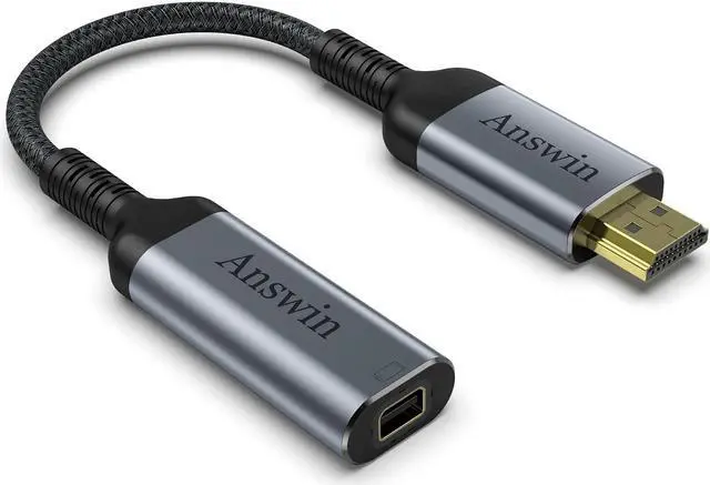 Main image of Answin HDMI to Mini DisplayPort Adapter, 4K HDMI to Mini DisplayPort Active HDMI 1.4 Source for Xbox One/360, Mac Mini, PC/Laptops to Mini DP 1.2 Out Monitor with DisplayPort/Mini DisplayPort