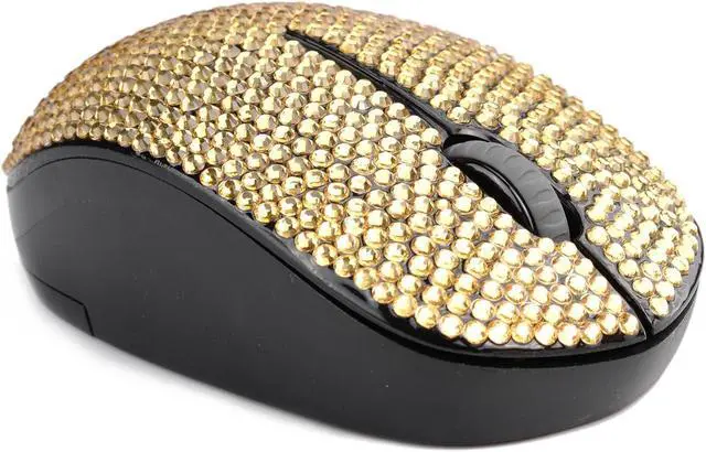 Alt view image 4 of 5 - Diamond Crystal Handmade Bling Dazzling Wireless Mouse, 2.4G Noiseless Mouse with USB Receiver Portable Computer Mice for PC, Tablet, Laptop, Notebook - Gold