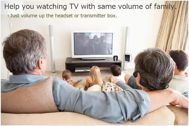 Alt view image 5 of 5 - BenexBesdi Wireless TV Listening Headsets Hearing Device with Sound Collector, Bone Conduction Hearing Headphones with Microphone Sound Pickup Box to Watch TV and Conversation