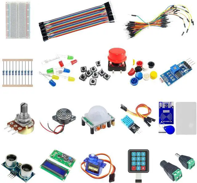 Main image of DIYables Basic Electronics Starter Kit for Arduino, ESP32, ESP8266, Raspberry Pi  Sensor and Component Kit for Beginners and DIY Projects (Boards Not Included)