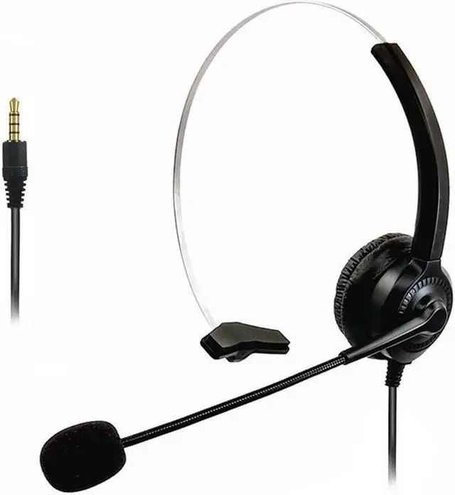 Main image of VOISPLUS 3.5mm Cell Phone Headset for Computer Laptop PC Tablet, Computer Headphones with Microphone for iPhone Android Skype Webinar Business Office Call Center, Clearer Chat, Extra Comfort
