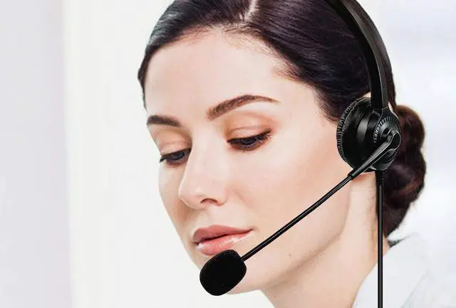 Alt view image 2 of 5 - VOISPLUS 3.5mm Cell Phone Headset for Computer Laptop PC Tablet, Computer Headphones with Microphone for iPhone Android Skype Webinar Business Office Call Center, Clearer Chat, Extra Comfort