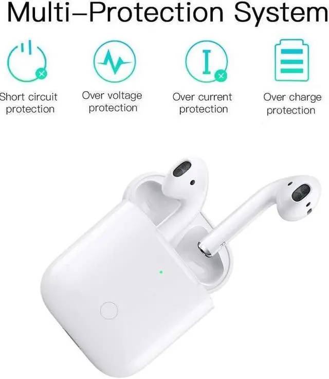 Alt view image 3 of 5 - Replacement Charging Case Compatible with AirPods 1 2, Charging Case for Airpod 1st/2nd Generation Only with Bluetooth Pairing Sync Button Without Earbuds (White)