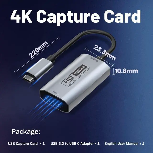 Alt view image 3 of 5 - GUERMOK Video Capture Card, USB3.0 HDMI to USB-C Capture Device, Stream & Record at 2K@30FPS 1080P@60FPS, Compatible with iPad Mac OS Windows, Quest 3, OBS, Zoom, PS5/4, Switch, Xbox (Gray)