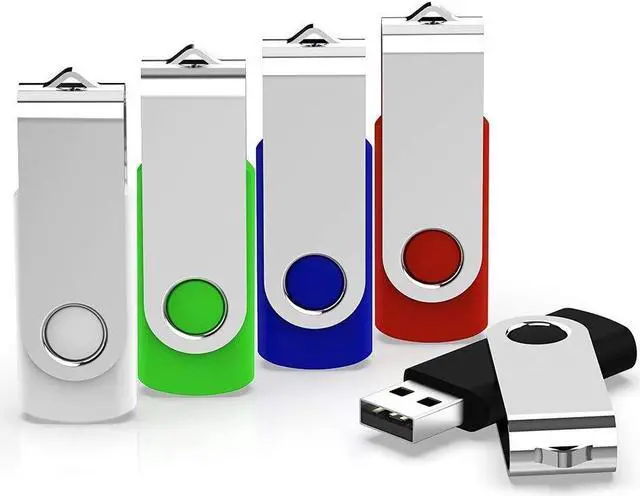 Main image of KEXIN Flash Drive 64GB USB Flash Drive 5 Pack Thumb Drive 64 GB Jump Drive USB Stick 64G Swivel Bulk Zip Drive USB 2.0, Multi-Color (Black, Blue, Green, White, Red)