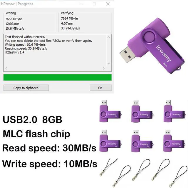 Alt view image 2 of 4 - lcwamy 8GB Flash Drives 15 Pack USB Drives Bulk USB Flash Drive 15 Pack Flash Drive Bulk Thumb Drive USB Jump Drive (Purple)