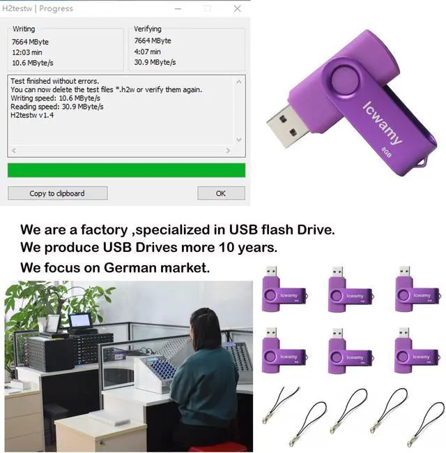 Alt view image 3 of 4 - lcwamy 8GB Flash Drives 15 Pack USB Drives Bulk USB Flash Drive 15 Pack Flash Drive Bulk Thumb Drive USB Jump Drive (Purple)