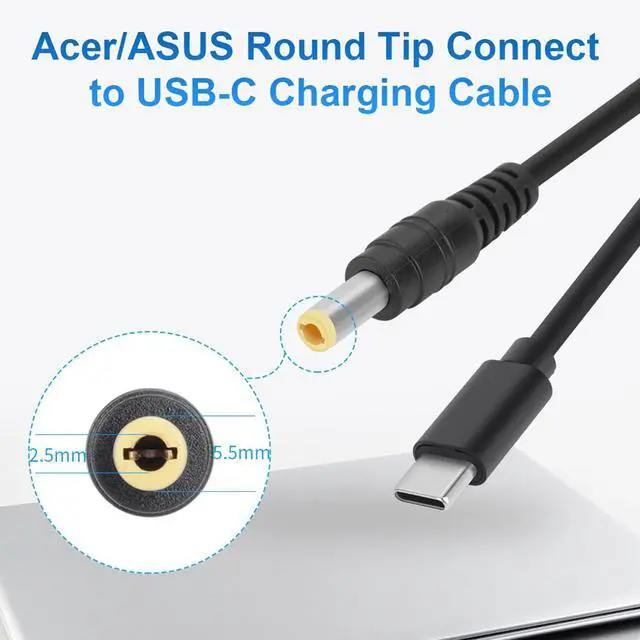 Alt view image 4 of 5 - King Ma Laptop Charger for Dell XPS 12 13 15, 65W PD GaN Wall Charger with 1.5m Fast Charging Cable (4.5 * 3.0mm) for Dell Inspiron 14 5000 7472 3501 (ASUS)