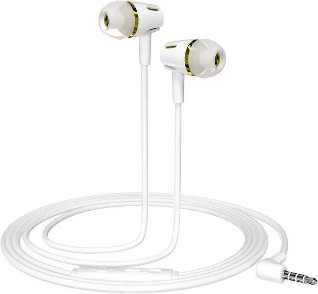 Alt view image 5 of 5 - Maeline Bulk Wired Earbuds in Ear, Noise Isolating Headphones with Microphone, 3.5mm Jack Plug, Mic and Volume Control, Stereo Bass, Tangle-Free Cord for iPhone, Android, PC, Laptop - 400 Pack