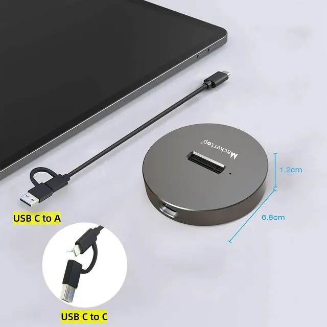 Alt view image 3 of 5 - Mackertop M.2 NVMe & SATA to USB C Docking Station, M.2 SSD to USB A C Reader Adapter for 2280 2260 2242 2230 Enclosure, Fits Both M.2 (M Key, B+M Key) NVMe and SATA NGFF SSDs Aluminum Alloy