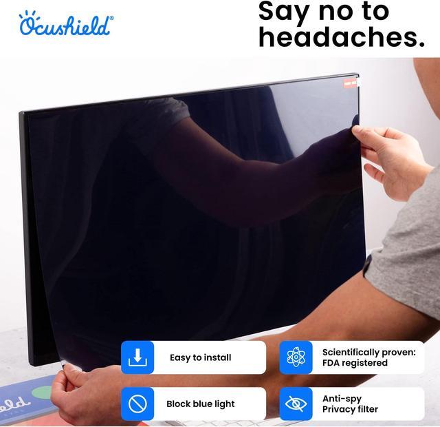 Alt view image 4 of 5 - Ocushield 21" (16:10) Premium Anti Blue Light Screen Protector with Privacy Filter for Laptops and Computer Monitors - Anti-Glare - Easy Install - Anti-Fatigue