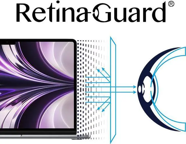 Alt view image 2 of 5 - RetinaGuard Anti Blue Light Screen Protector for 2022-2024 MacBook Air 13.6 inch with M3, M2 Chip, SGS and Intertek Tested, Blocks Excessive Harmful Blue Light