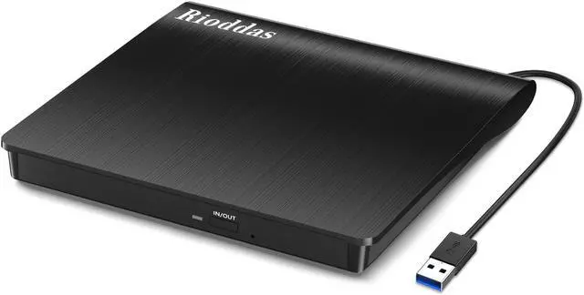 Main image of Rioddas External CD/DVD Drive for Laptop, USB 3.0 CD DVD Player Portable +/-RW Burner CD ROM Reader Writer Disk Duplicator Compatible with Laptop Desktop PC Windows Apple Mac Pro MacBook Linux
