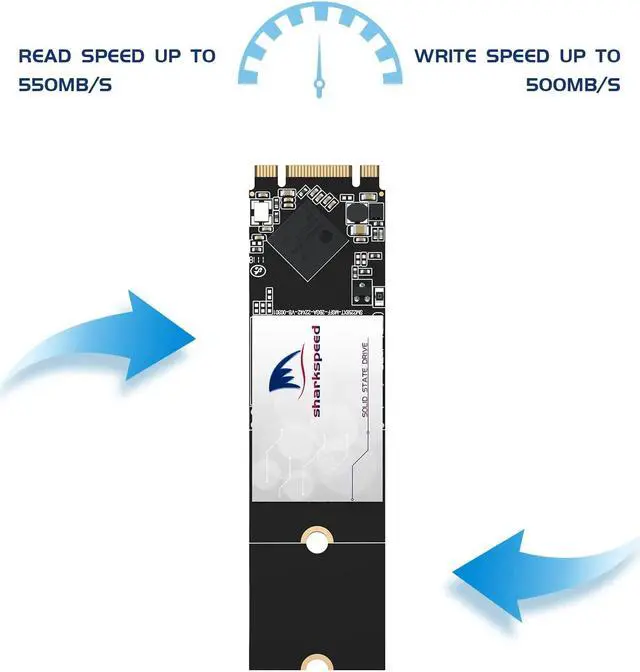 Alt view image 2 of 5 - 256GB Internal SSD M.2 2280 NGFF SHARKSPEED Plus 3D NAND SATA III 6 Gb/s,Internal Solid State Drive for Notebooks Desktop PC (M.2 2280 256GB)