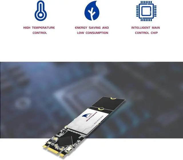 Alt view image 3 of 5 - 256GB Internal SSD M.2 2280 NGFF SHARKSPEED Plus 3D NAND SATA III 6 Gb/s,Internal Solid State Drive for Notebooks Desktop PC (M.2 2280 256GB)