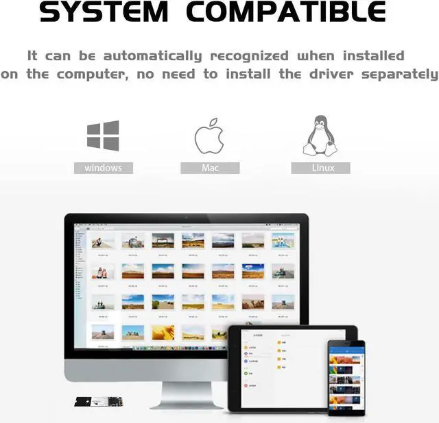 Alt view image 5 of 5 - 256GB Internal SSD M.2 2280 NGFF SHARKSPEED Plus 3D NAND SATA III 6 Gb/s,Internal Solid State Drive for Notebooks Desktop PC (M.2 2280 256GB)