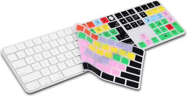 Alt view image 3 of 5 - XSKN Shortcuts and Languages Silicone Keyboard Cover Skin Compatible with Apple 2021 iMac M1 Chip Magic Keyboard with Touch ID and Numeric Keypad A2520 Accessories (EU&US Version, AVID Pro Tools)