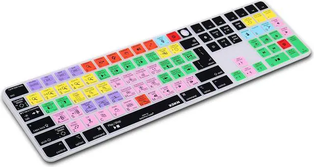 Alt view image 2 of 5 - XSKN Shortcuts and Languages Silicone Keyboard Cover Skin Compatible with Apple 2021 iMac M1 Chip Magic Keyboard with Touch ID and Numeric Keypad A2520 Accessories (EU&US Version, AVID Pro Tools)