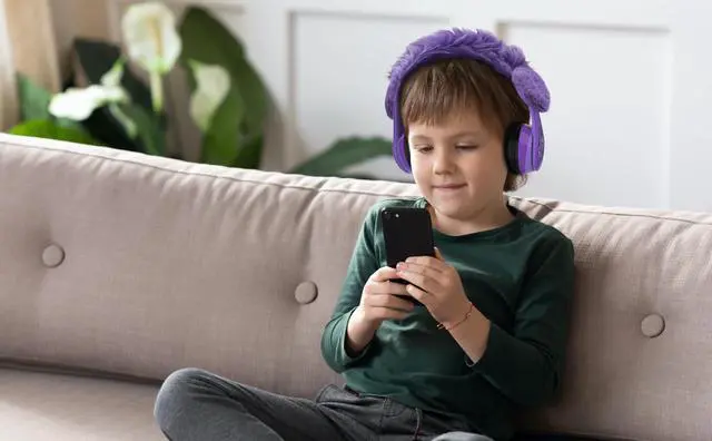 Alt view image 3 of 5 - eKids IF Bluetooth Headphones, Wireless Headphones with Microphone Includes Aux Cord, Volume Reduced Kids Foldable Earphones for School, Home, or Travel