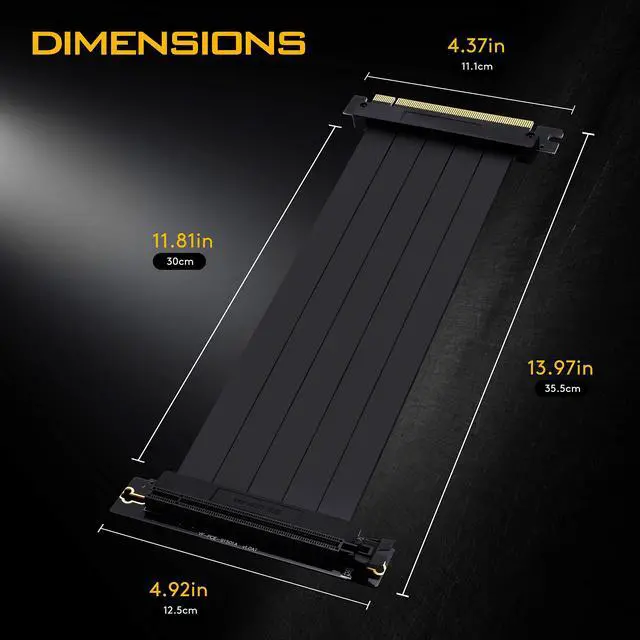 Alt view image 2 of 5 - EZDIY-FAB [30cm] PCIE 3.0 16x Extreme High Speed Riser Cable PCI Express Port GPU Extension Card-Right Angle Connector