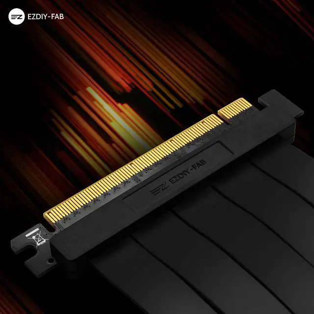 Alt view image 5 of 5 - EZDIY-FAB [30cm] PCIE 3.0 16x Extreme High Speed Riser Cable PCI Express Port GPU Extension Card-Right Angle Connector