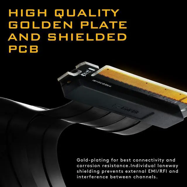 Alt view image 3 of 5 - EZDIY-FAB [30cm] PCIE 3.0 16x Extreme High Speed Riser Cable PCI Express Port GPU Extension Card-Right Angle Connector