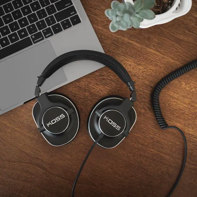 Alt view image 4 of 4 - Koss Pro4S Full Size Over-Ear Studio Headphones, Detachable Cord with Dual Choice Entry, Black with Silver Trim