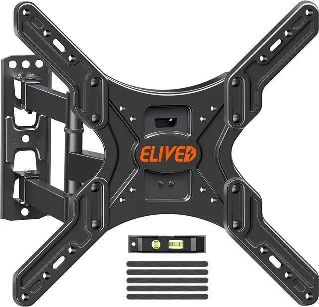Alt view image 2 of 5 - ELIVED TV Wall Mount for Most 26-55 Inch TVs Single Stud Full Motion TV Mount with Universal Soundbar Mount Under TV