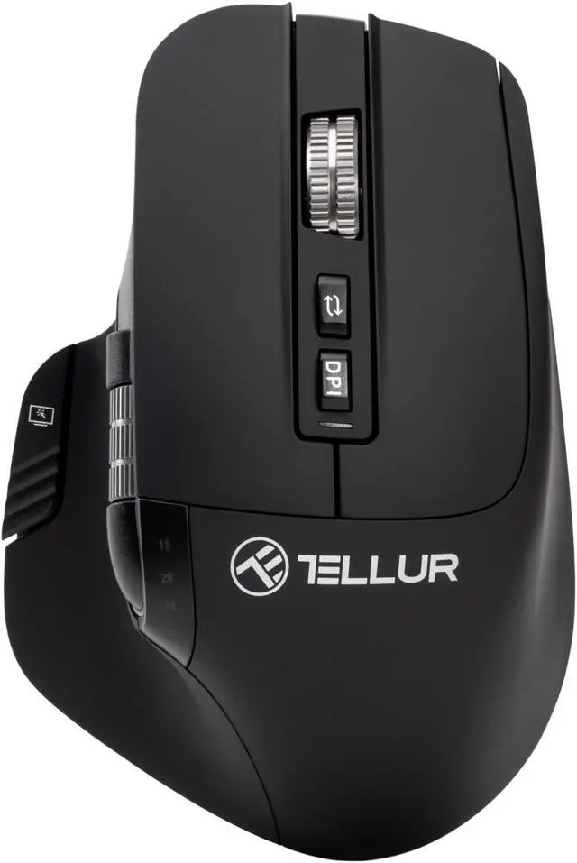 Main image of TELLUR Shade Bluetooth Mouse Silent Click, Rechargeable, 3200DPI, 8 Buttons, 4 Devices Simultaneously, Wireless Mouse with Silent Click, Win, Mac, Android, iOS, USB C, Nano Receiver