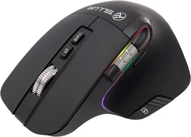 Alt view image 2 of 5 - TELLUR Shade Bluetooth Mouse Silent Click, Rechargeable, 3200DPI, 8 Buttons, 4 Devices Simultaneously, Wireless Mouse with Silent Click, Win, Mac, Android, iOS, USB C, Nano Receiver