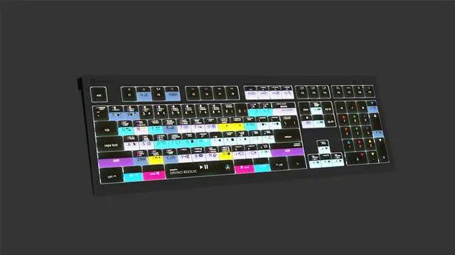Alt view image 5 of 5 - Logickeyboard Backlit 'Astra2' Designed for Editing in Blackmagic's Davinci Resolve on Mac  p/n LKB-RESB-A2M-US