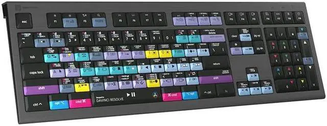 Alt view image 4 of 5 - Logickeyboard Backlit 'Astra2' Designed for Editing in Blackmagic's Davinci Resolve on Mac  p/n LKB-RESB-A2M-US