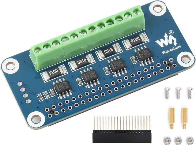 Main image of 4-CH Current/Voltage/Power Monitor HAT for Raspberry Pi 4B/3B+/3B/2B/B+/A+/Zero/W, I2C/SMBus Interface Onboard 0.1 1 Sampling Resistor Measure Bi-Directional Current up to 3.2A Embed 12-bit ADC