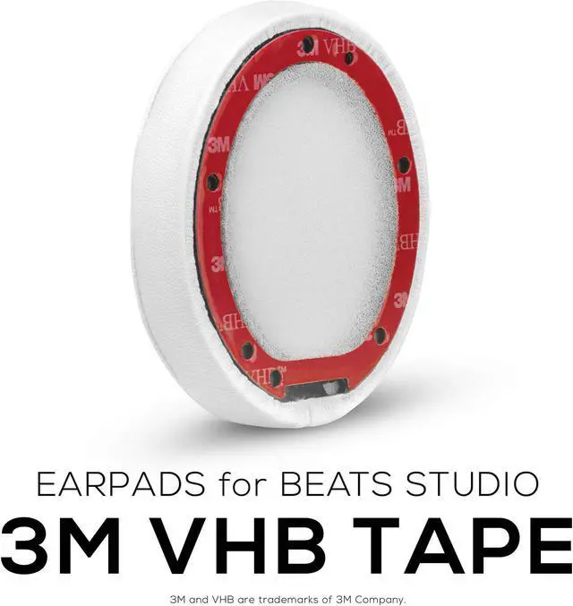 Alt view image 3 of 5 - Premium Thick Earpads for Beats Studio 2, 3 Wired & Wireless Headphones (B0500, B0501), Soft & Comfortable Memory Foam, Fast Install, White by Brainwavz