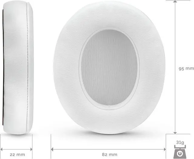 Alt view image 4 of 5 - Premium Thick Earpads for Beats Studio 2, 3 Wired & Wireless Headphones (B0500, B0501), Soft & Comfortable Memory Foam, Fast Install, White by Brainwavz