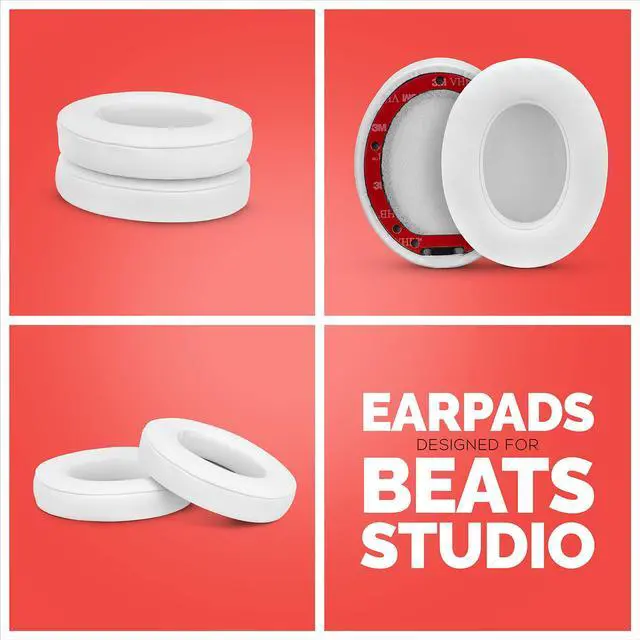 Alt view image 5 of 5 - Premium Thick Earpads for Beats Studio 2, 3 Wired & Wireless Headphones (B0500, B0501), Soft & Comfortable Memory Foam, Fast Install, White by Brainwavz