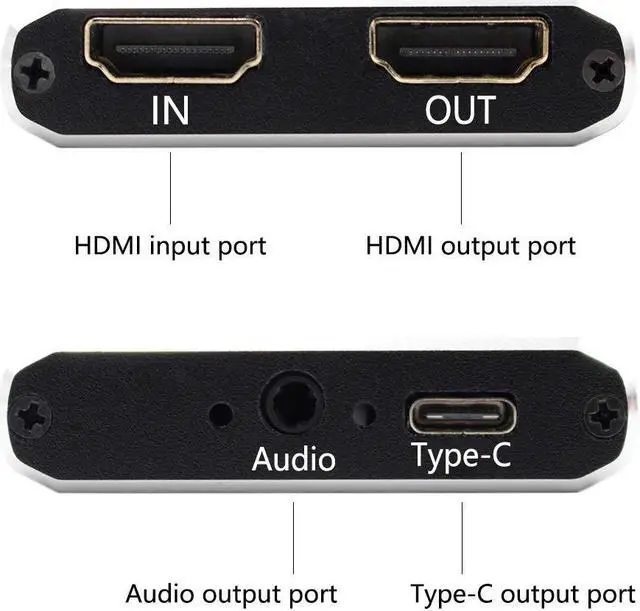 Alt view image 5 of 5 - USB 3.0 Type-C USB-C HDMI HD Game Video Capture Card Box with HDMI Loop-Out 1080P 60FPS Game Recorder Box Device Live Streaming for Windows Linux Os X System Xbox 360,Wii U,OBS Studio