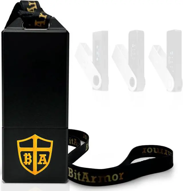 Main image of BitArmor Case - Protective Case for Ledger Nano X, S, S Plus | Water, Fire & Shock Resistant Hardware Crypto Currency Cold Storage Wallet Bitcoin Ethereum XRP Holder | USB Drive, Yubikey (Black)