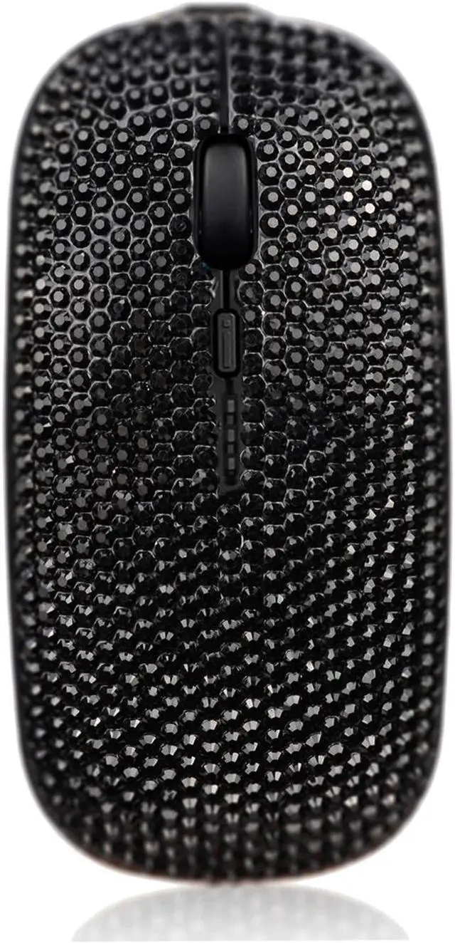 Alt view image 4 of 5 - Luxury Bling Dazzling Rechargeable 2.4G Wireless Mouse Covered with Crystal Diamond Rhinestone - Black