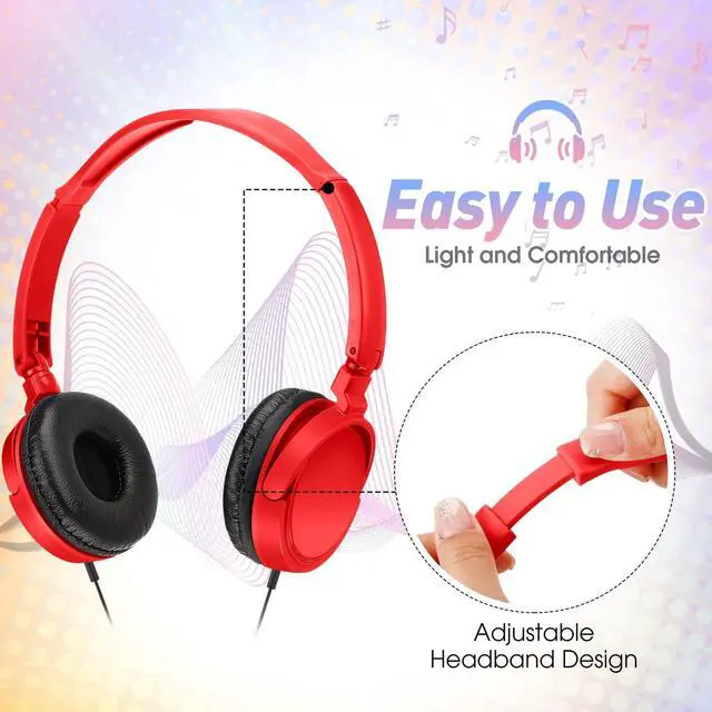 Alt view image 4 of 5 - Geiserailie 36 Pack Classroom Headphones for Students in Bulk 12 Multi Colored Children On Ear Headset for Schools, Libraries, Computer Lab, Testing Centers