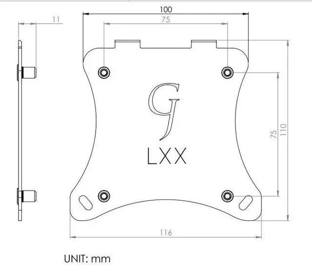 Alt view image 4 of 5 - Gladiator Joe Monitor Arm/Mount VESA Bracket Adapter Compatible with Samsung Monitor S27C750P 27 Inch Monitor - Gladiator Joe - 100% Made in North America