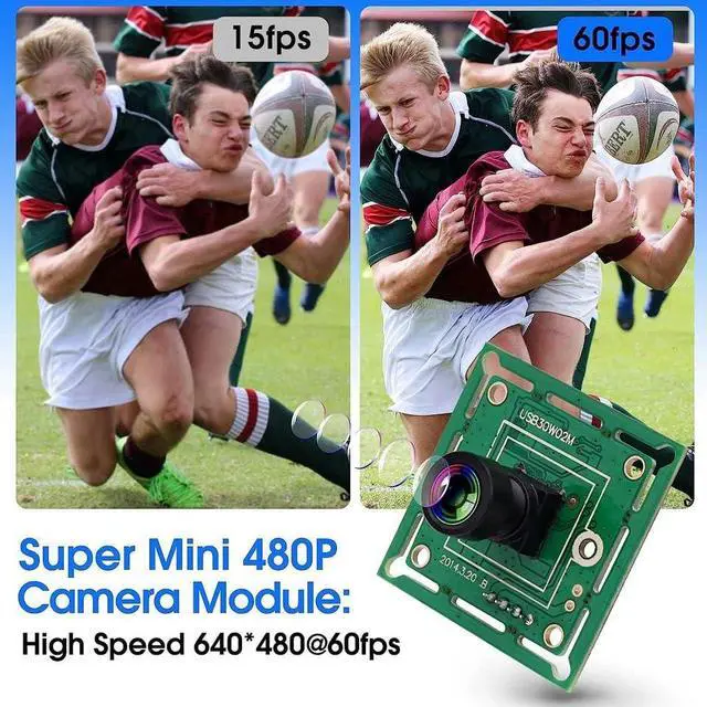 Alt view image 3 of 5 - IFWATER USB Camera Module 120 Degree Wide Angle Lens USB Camera 60fps High Speed Camera 10.2Inch Mini Webcam for Industrial Machine Supports Most OS with 3.3ft/1m Cable forRaspberry Pi Jetson Nano